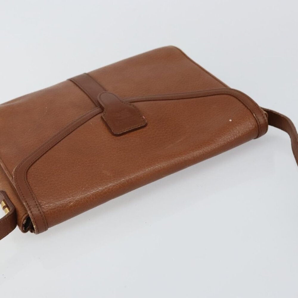 Authentic Burberrys Shoulder Bag Leather Brown Gold - Picture 13 of 16